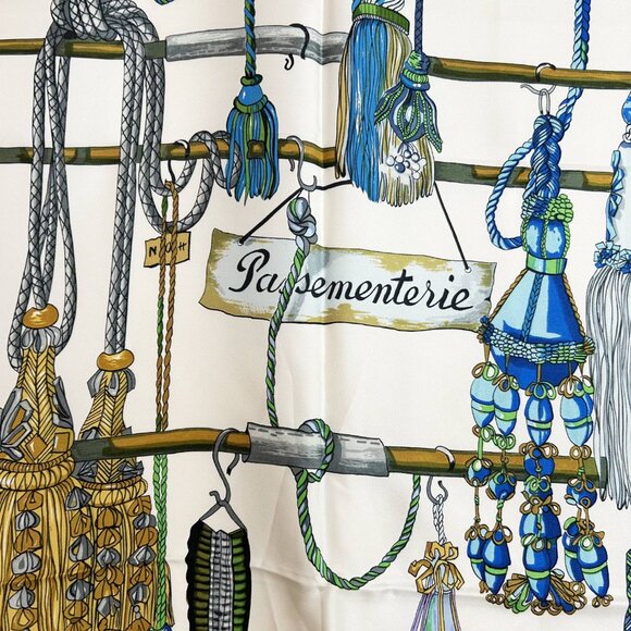 Hermes Navy Passementerie Tassel Scarf - Picture 3 of 4